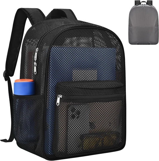 Heavy Duty Semi-Transparent Mesh Backpack, See Through College Student Backpack,  V1258-DP02-F-530