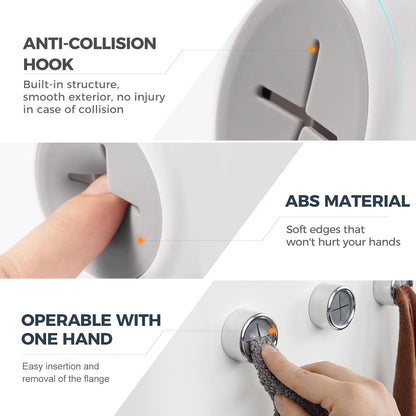 Creative Towel Hook with Premium Chrome Finish, 2025 New Round Adhesive Push Towel Hooks for Kitchen, V1258-DP02-F-54