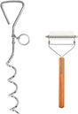 Dog Tie-Out Stake and 2-in-1 Shedding Grooming Tool V1258-DP02-F-542
