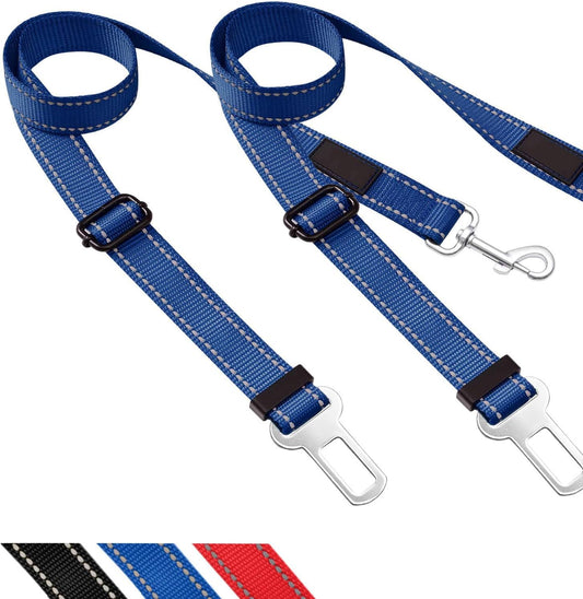 Dogs Cats Car Seat Belts, 2 Packs, Vehicle Harness, Pets Safety Seatbelts, Elastic, Adjtable, Compatibility, V1258-DP02-F-544