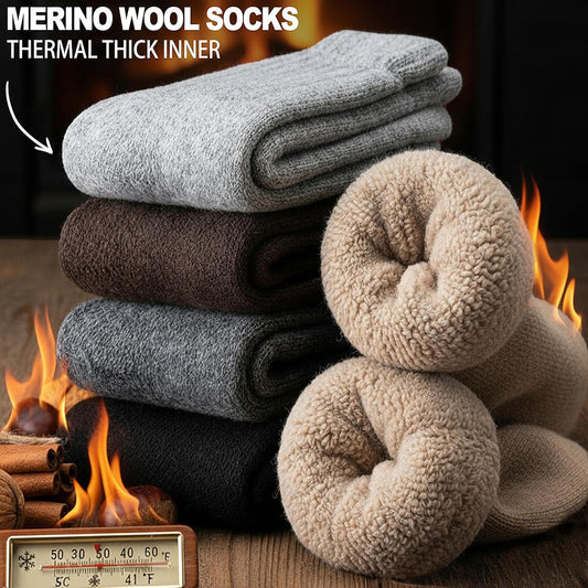 Men Merino Wool Socks Super Thick Thermal Hiking Winter Warm Boot Heavy Soft Cozy Socks for Cold Weather V1258-DP02-F-556