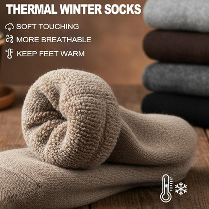 Men Merino Wool Socks Super Thick Thermal Hiking Winter Warm Boot Heavy Soft Cozy Socks for Cold Weather V1258-DP02-F-556