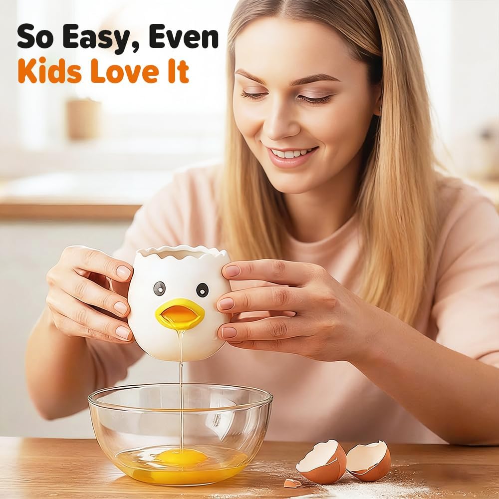 Cartoon Egg White Separator, Practical and Simple Ceramic Egg Separator, Suitable for Kitchen Baking Small V1258-DP02-F-56
