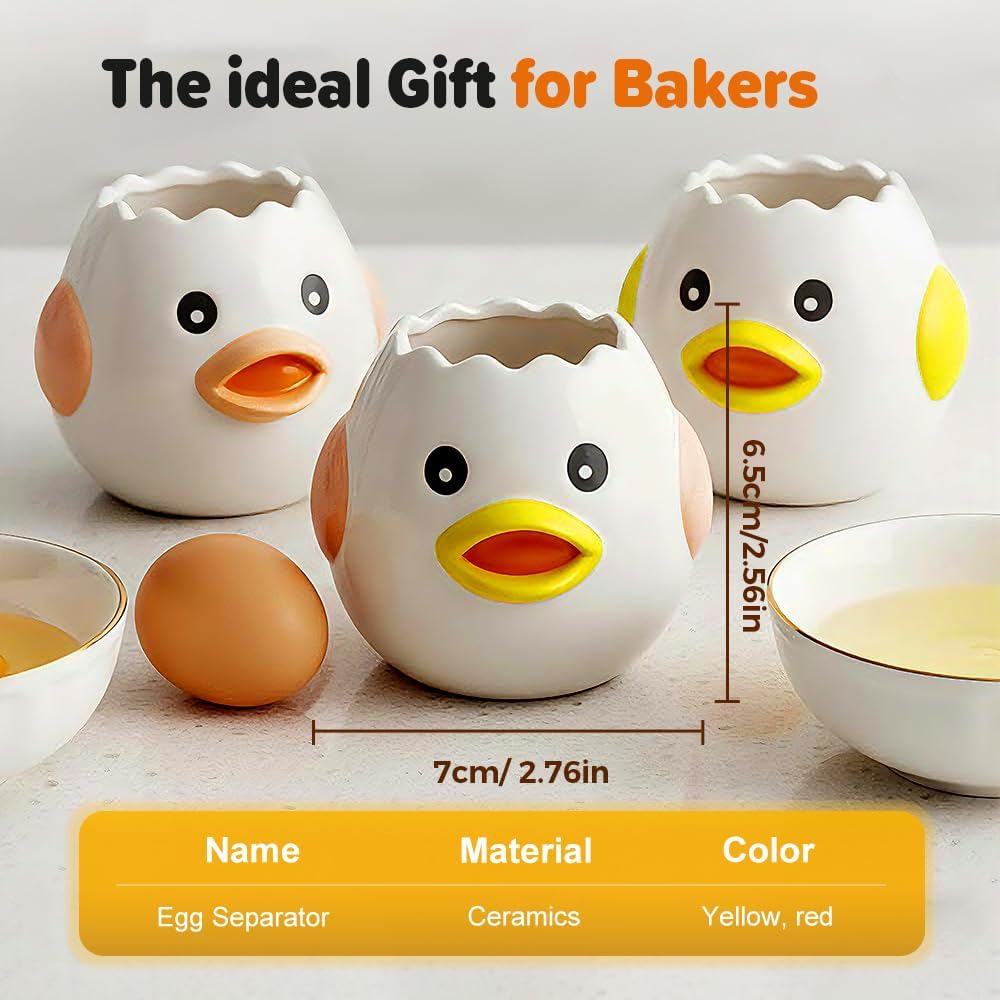 Cartoon Egg White Separator, Practical and Simple Ceramic Egg Separator, Suitable for Kitchen Baking Small V1258-DP02-F-56
