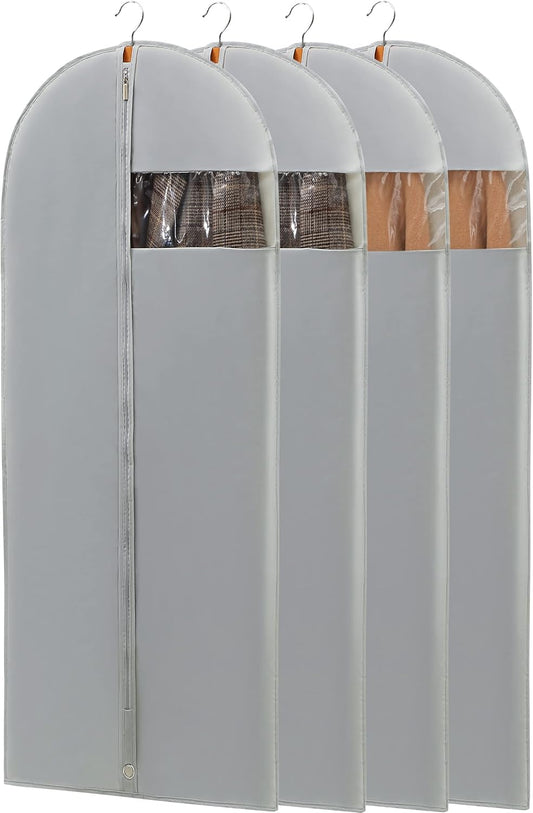 4 Pack - 65" Dress Garment Bags for Hanging Clothes, Dress Bags for Gowns Long, Foldable Long Garment Bag V1258-DP02-F-563