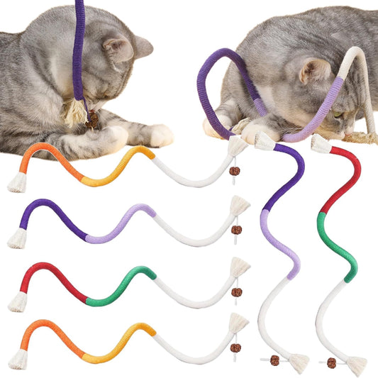 6Pcs Rope Cat Chew Toys, Multi-Color Interactive Cat Toy for 28 Inches, Safe Teeth Cleaning Toy for All V1258-DP02-F-57