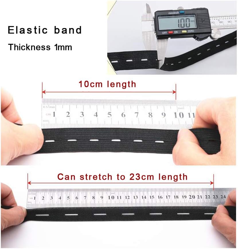 1 Inch by 32 Yard White Buttonhole Elastic Band Heavy Stretch High Elasticity Knit Elastic Band V1258-DP02-F-571
