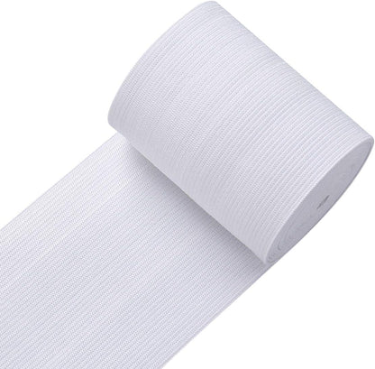 Knit Elastic Bands for Sewing White Heavy Stretch High Elasticity Flat Elastic Cord 3 Inch Wide Braided V1258-DP02-F-572
