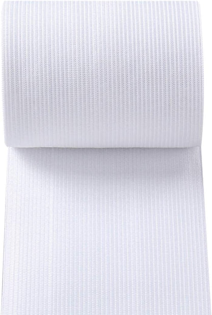 Knit Elastic Bands for Sewing White Heavy Stretch High Elasticity Flat Elastic Cord 3 Inch Wide Braided V1258-DP02-F-572