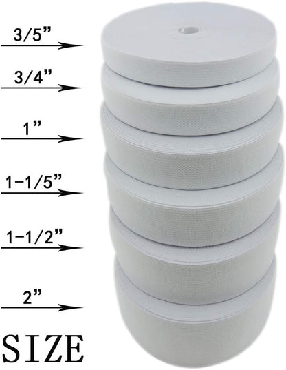 3/5 Inch by 43 Yard White Sewing Elastic Band Spool Heavy Stretch High Elasticity Knit Elastic Band V1258-DP02-F-573