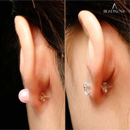 14K Gold 925 Sterling Silver Earring Backs Pierced Earring Backing Hypoallergenic Butterfly Ear Stud Backs V1258-DP02-F-574