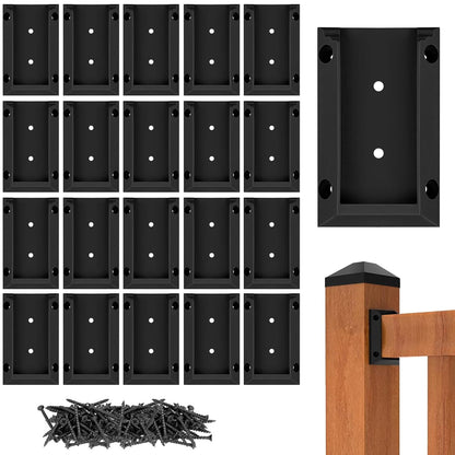 20pcs Deck Railing Brackets Connectors for 2x4 Railing Wood Post with 120pcs Wood Screws V1258-DP02-F-578