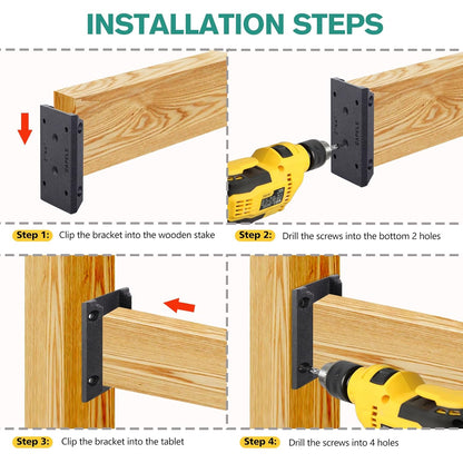 20pcs Deck Railing Brackets Connectors for 2x4 Railing Wood Post with 120pcs Wood Screws V1258-DP02-F-578