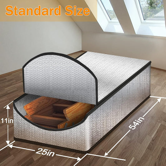 Attic Stairs Insulation Cover Tent Premium Energy Saving, 25"x54"x11" for Pull Down Stairs, Double Bubble V1258-DP02-F-580