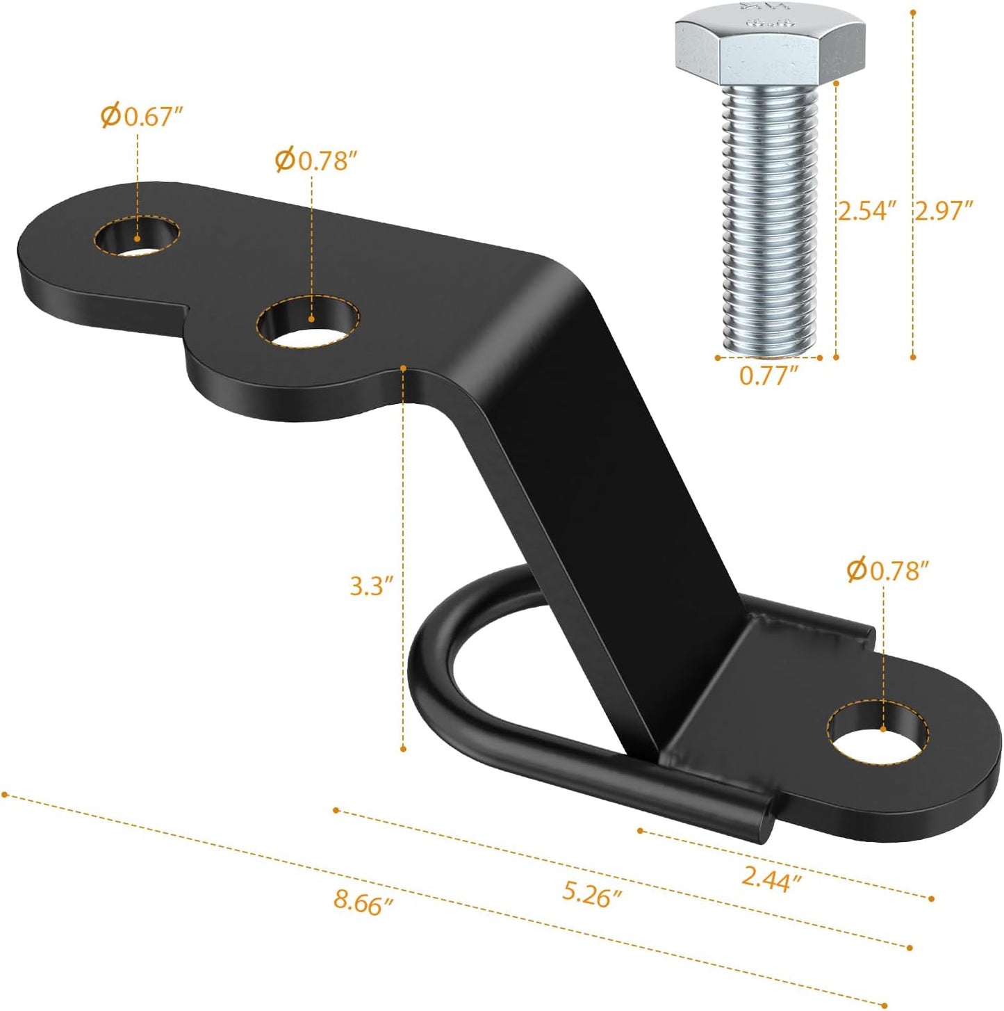 ATV/UTV Three-Way Hitch, Heavy Duty Universal ATV Hitch Attachments, 3000lbs Maximum Load V1258-DP02-F-581