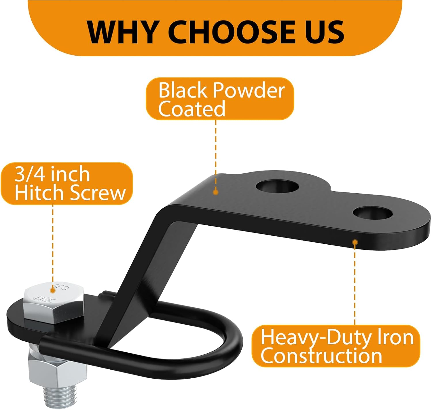 ATV/UTV Three-Way Hitch, Heavy Duty Universal ATV Hitch Attachments, 3000lbs Maximum Load V1258-DP02-F-581