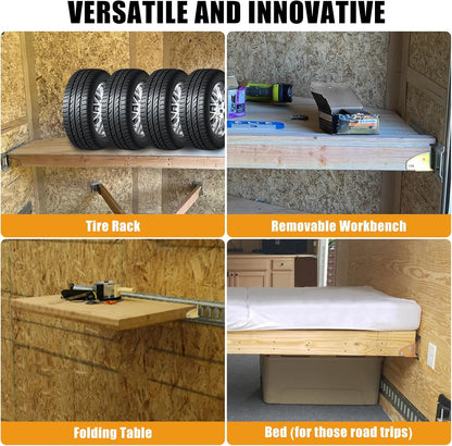 E-Track Wood Beam End Socket Accessories, Zinc-Coated Steel, Fit with 2x4 2x6, Add Removable Load Lock Bars V1258-DP02-F-582