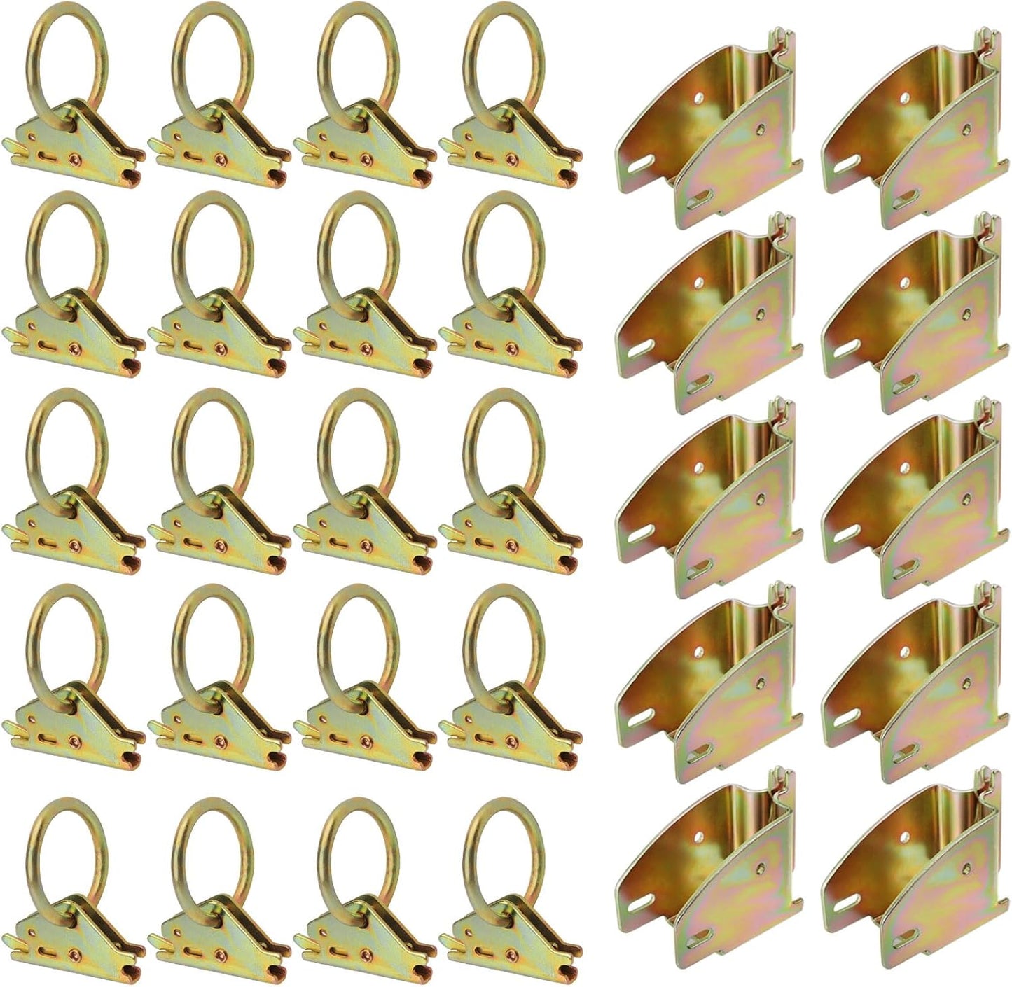 E-Track Wood Beam End Socket Accessories(10pcs) and E-Track O Ring Tie-Down Anchors(20pcs) V1258-DP02-F-585