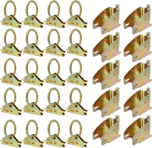 E-Track Wood Beam End Socket Accessories(10pcs) and E-Track O Ring Tie-Down Anchors(20pcs) V1258-DP02-F-585