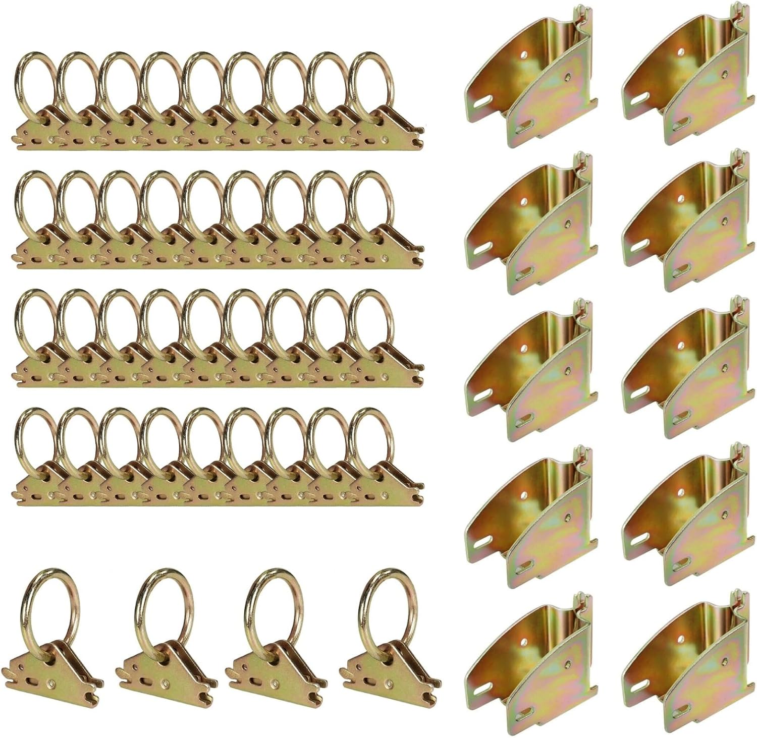 E-Track Wood Beam End Socket Accessories(10pcs) and E-Track O Ring Tie-Down Anchors(40pcs) V1258-DP02-F-586