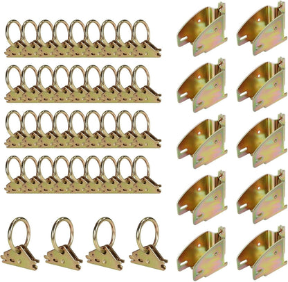 E-Track Wood Beam End Socket Accessories(10pcs) and E-Track O Ring Tie-Down Anchors(40pcs) V1258-DP02-F-586