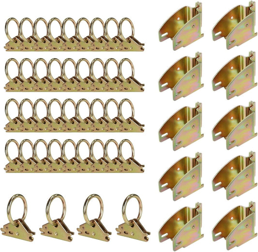 E-Track Wood Beam End Socket Accessories(10pcs) and E-Track O Ring Tie-Down Anchors(40pcs) V1258-DP02-F-586