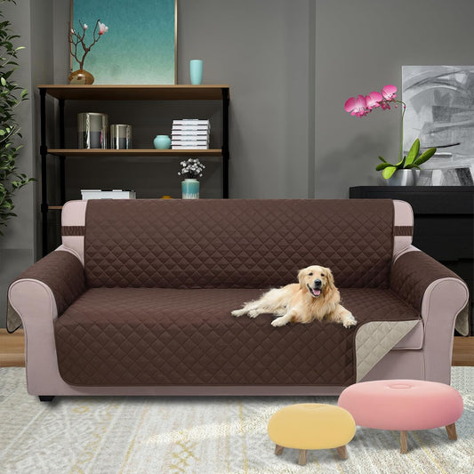 Reversible Sofa Cover Washable Couch Cover for Dogs Friendly with Elastic Straps Water Repellent Furniture V1258-DP02-F-589