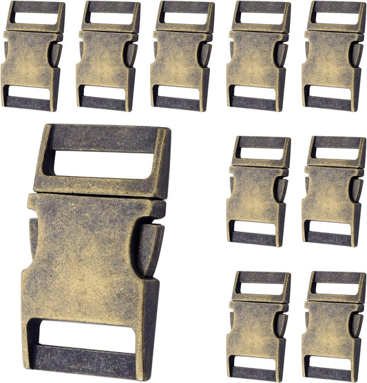 CooBigo 10 Pack Bulk Dog Collar Hardware Metal Buckle 1 inch Webbing Backpack Buckle Replacement Backpack V1258-DP02-F-59