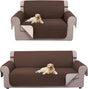 UNICE Home Reversible Sofa Cover Bundle Loveseat Cover(Sofa+Loveseat Small, Coffee) V1258-DP02-F-593