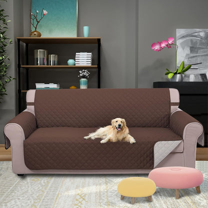 UNICE Home Reversible Sofa Cover Bundle Loveseat Cover(Sofa+Loveseat Small, Coffee) V1258-DP02-F-593