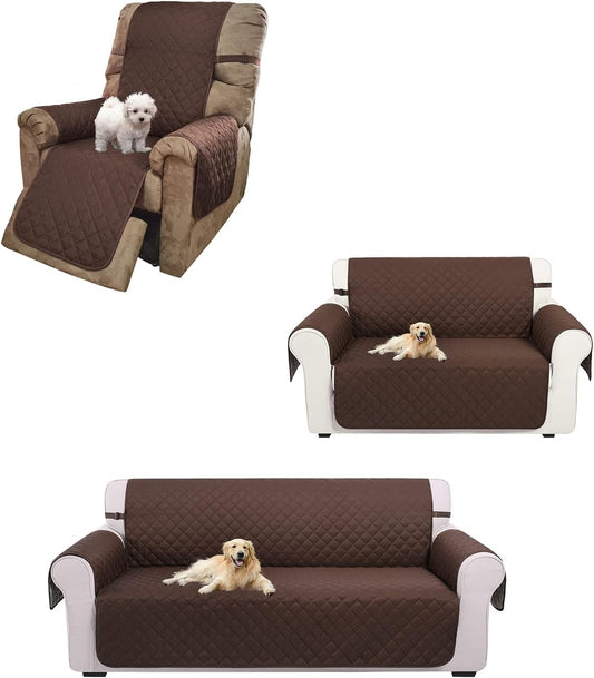UNICE Home Sofa Cover Bundle Loveseat Cover Chair Cover (Sofa+Loveseat+Chair, Coffee) V1258-DP02-F-594