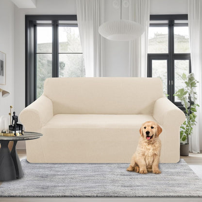 Stretch Couch Cover Sofa Bundles loveseat (Beige) V1258-DP02-F-595