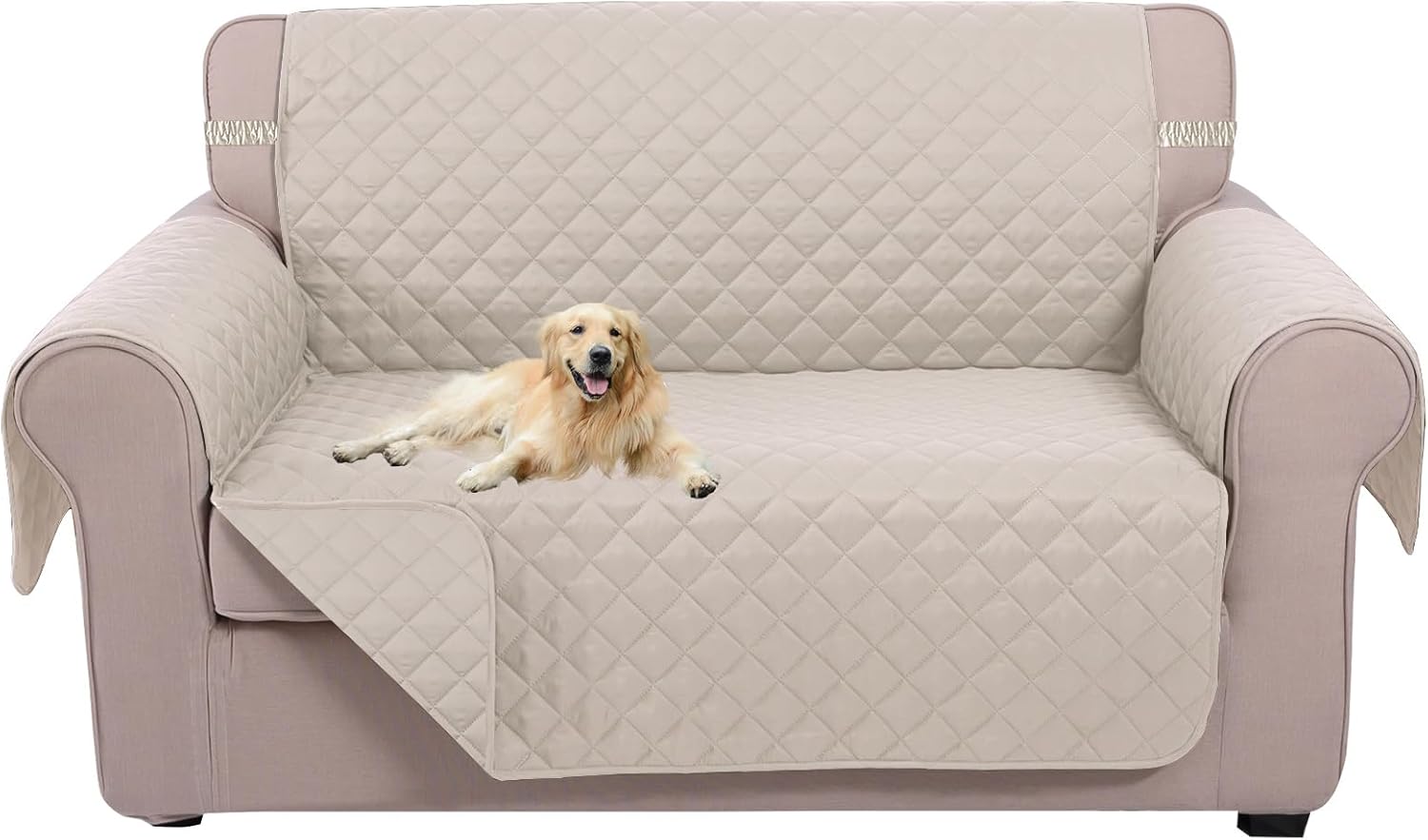 UNICE Home Reversible Sofa Cover Bundle Loveseat Cover(Sofa+Loveseat, Beige) V1258-DP02-F-596