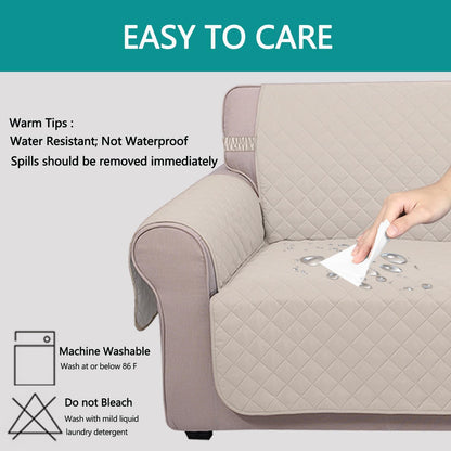 UNICE Home Reversible Sofa Cover Bundle Loveseat Cover(Sofa+Loveseat, Beige) V1258-DP02-F-596