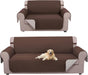 UNICE Home Reversible Loveseat Cover Bundle Oversized Couch Cover(XL Sofa+Loveseat, Coffee) V1258-DP02-F-597