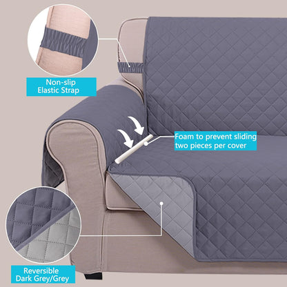Reversible Sofa Cover Bundles with lovseat Cover V1258-DP02-F-598