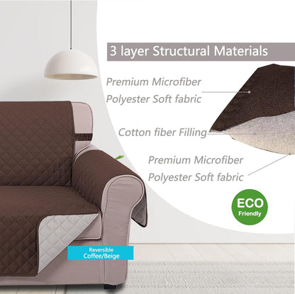 UNICE Home Reversible Sofa Cover Bundle Chair Cover(Sofa+Chair, Coffee) V1258-DP02-F-603