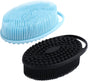 Silicone Body Scrubber for Shower, Dual-Sided Exfoliating Brh, Massage and Deep Cleanse, Black and Blue, 2 V1258-DP02-F-609