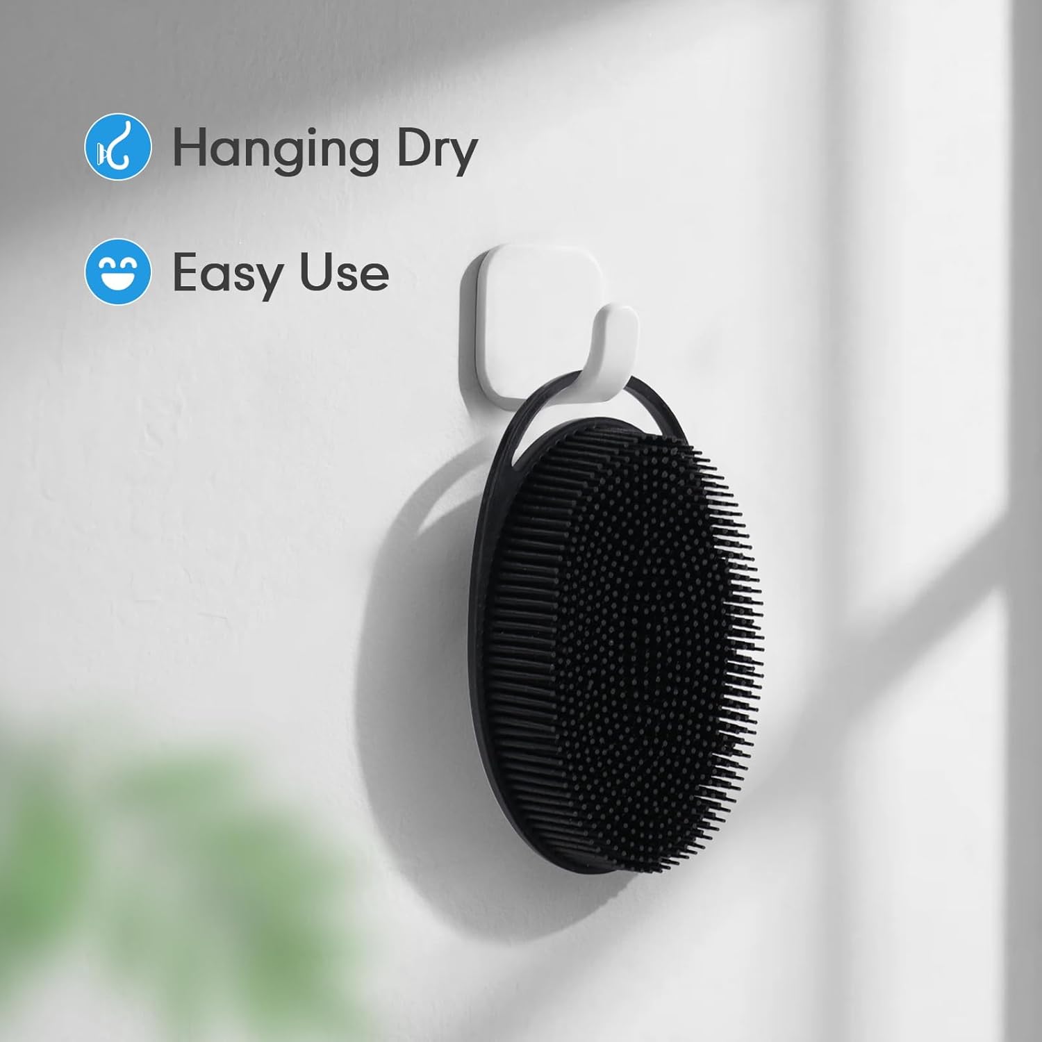 Silicone Body Scrubber for Shower, Dual-Sided Exfoliating Brh, Massage and Deep Cleanse, Black and Blue, 2 V1258-DP02-F-609