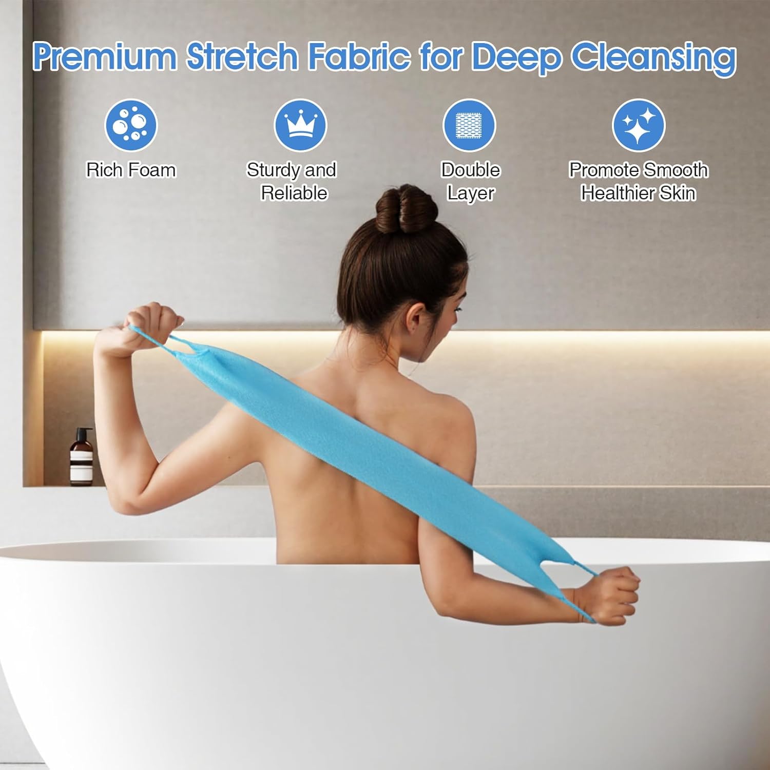 3 Pcs Exfoliating Net Sponge Body Scrubber Bath Towel V1258-DP02-F-610