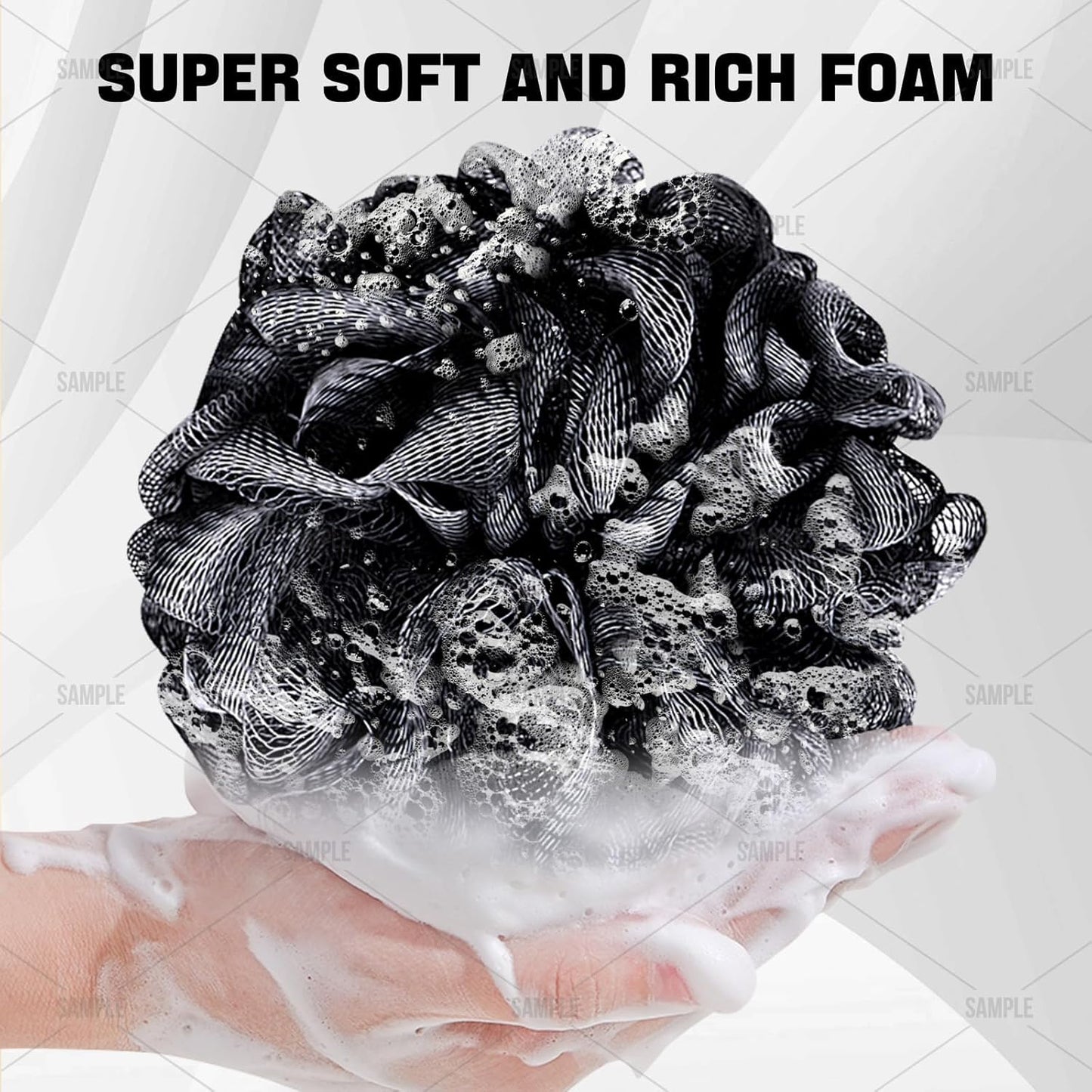 Loofah Bath Sponge Shower Loofa Bath Puff Body Scrubber Exfoliating Soft Premium 4 Pack V1258-DP02-F-613