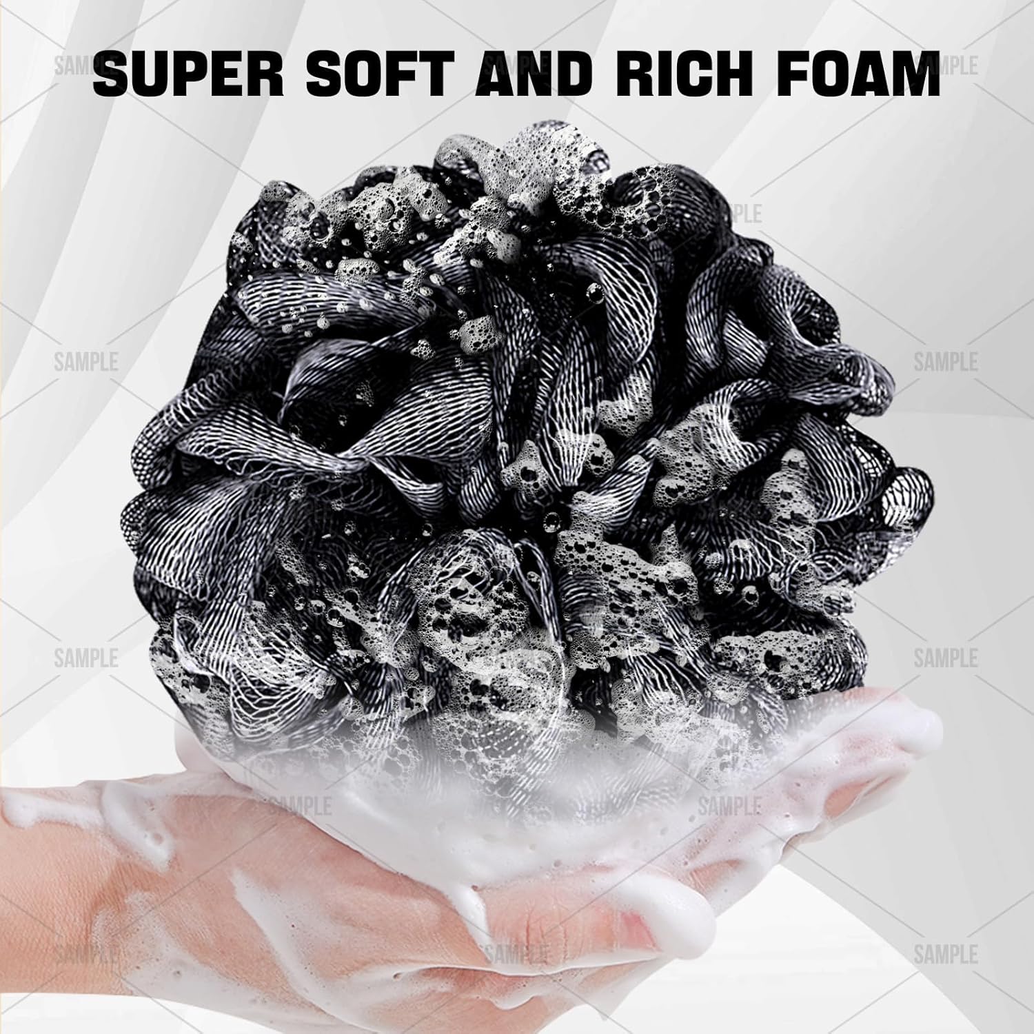 Loofah Bath Sponge Shower Loofa Bath Puff Body Scrubber Exfoliating Soft Premium 4 Pack V1258-DP02-F-613