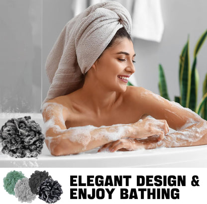 Loofah Bath Sponge Shower Loofa Bath Puff Body Scrubber Exfoliating Soft Premium 4 Pack V1258-DP02-F-613