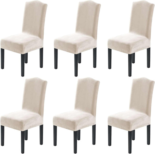 Dining Chair Covers Velvet Stretch Chair Covers for Dining Room Set of 6 Parson Chair Slipcovers Chair V1258-DP02-F-626