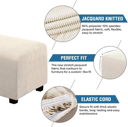 Ottoman Cover Slipcover Rectangle Fit Length 29'-34' Footrest Sofa Slipcovers Stool Cover Footstool Protector V1258-DP02-F-627