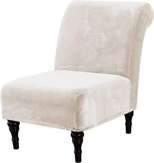 Armless Accent Chair Covers Thick Velvet Armless Chair Slipcovers High Stretch Chair Covers for Living Room V1258-DP02-F-630