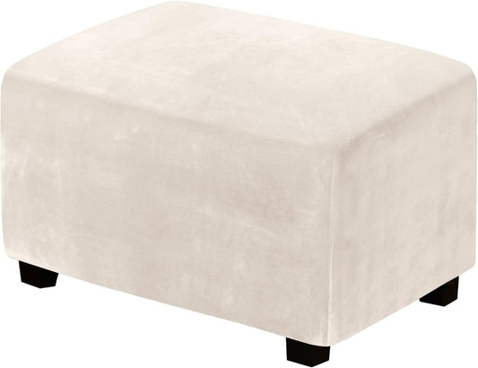 Ottoman Covers Slipcover Rectangle Real Velvet Plh 1 Piece Form Fit Stretch Folding Storage Covers Ottoman V1258-DP02-F-633