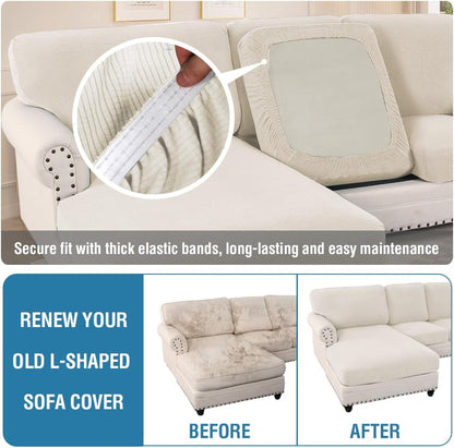 Sectional Couch Covers 8 Pieces Stretch Sofa Covers for Sectional Sofa Set Separate L Shaped Couch Cover for V1258-DP02-F-639