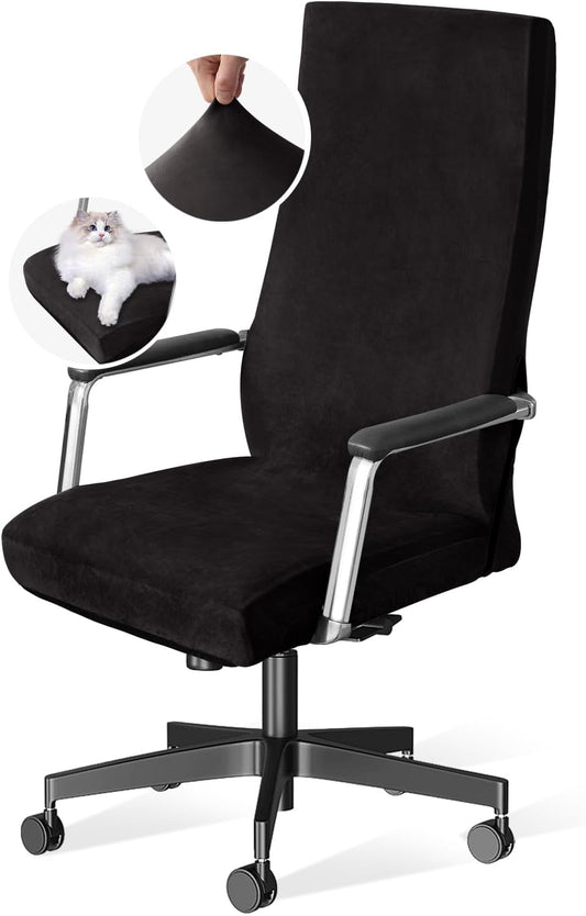 Velvet Home Office Chair Covers Stretchable Computer Desk Chair Covers Mid - High Back Universal Executive V1258-DP02-F-643