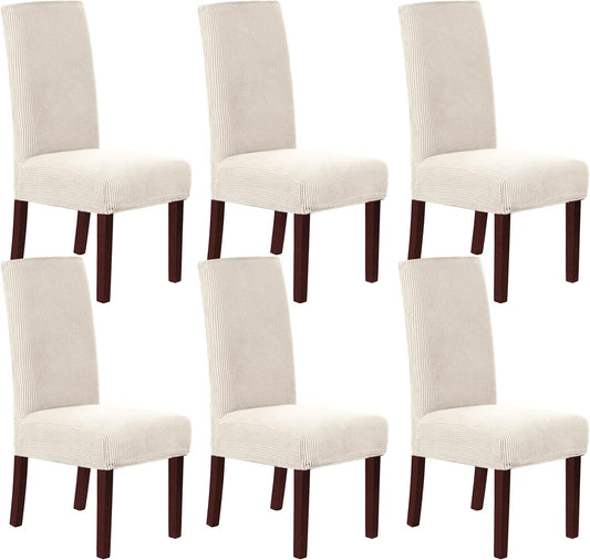 Stretch Dining Chair Covers Set of 6 Chair Covers for Dining Room Parsons Chair Slipcover Chair Protectors V1258-DP02-F-644